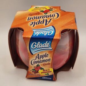 Glade Apple Cinnamon Floral Glass Jar Candle 4 Oz 2002